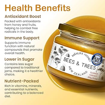 Amazon.com : Bees & Trees Manuka Honey 830+ MGO – Pure New